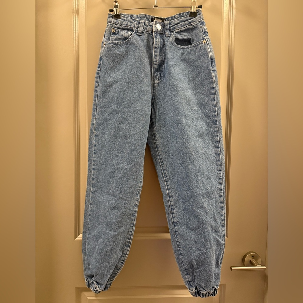 Missguided Sky Blue High Rise Jeans